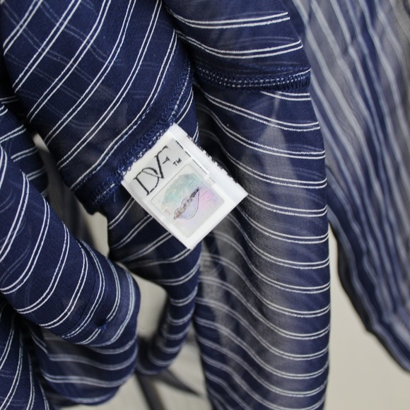 NWT Diane von Furstenberg Sheer Stripe Silk Blouse – Work to Weekend Lightweight - Picture 4 of 8